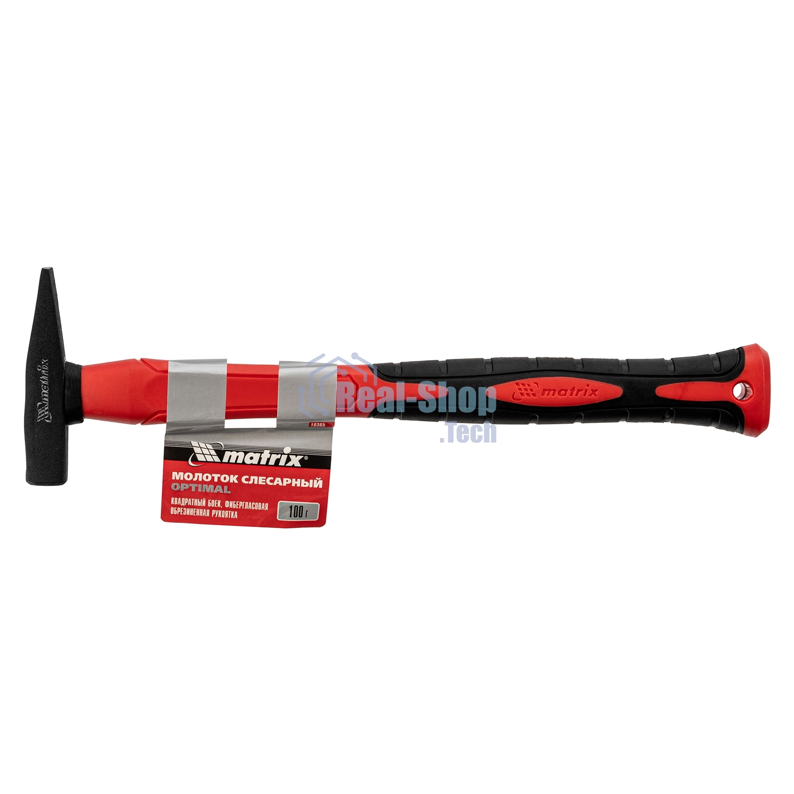 Молоток слесарный Matrix ''optimal'', 100 г, фибергласовая обрезиненная рукоятка, квадратный боек