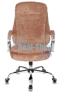Кресло руководителя Бюрократ T-9950SL Fabric светло-коричневый Velvet 90, крестовина металл хром