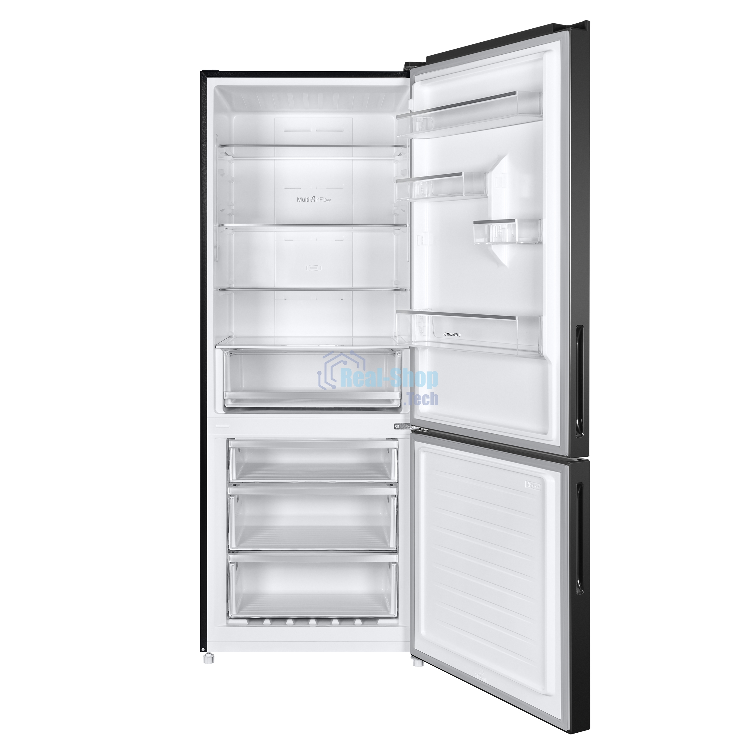 Холодильник Maunfeld MFF1857NFSB черный мат. инвертер двухкамерный 336/117л морозилка снизу