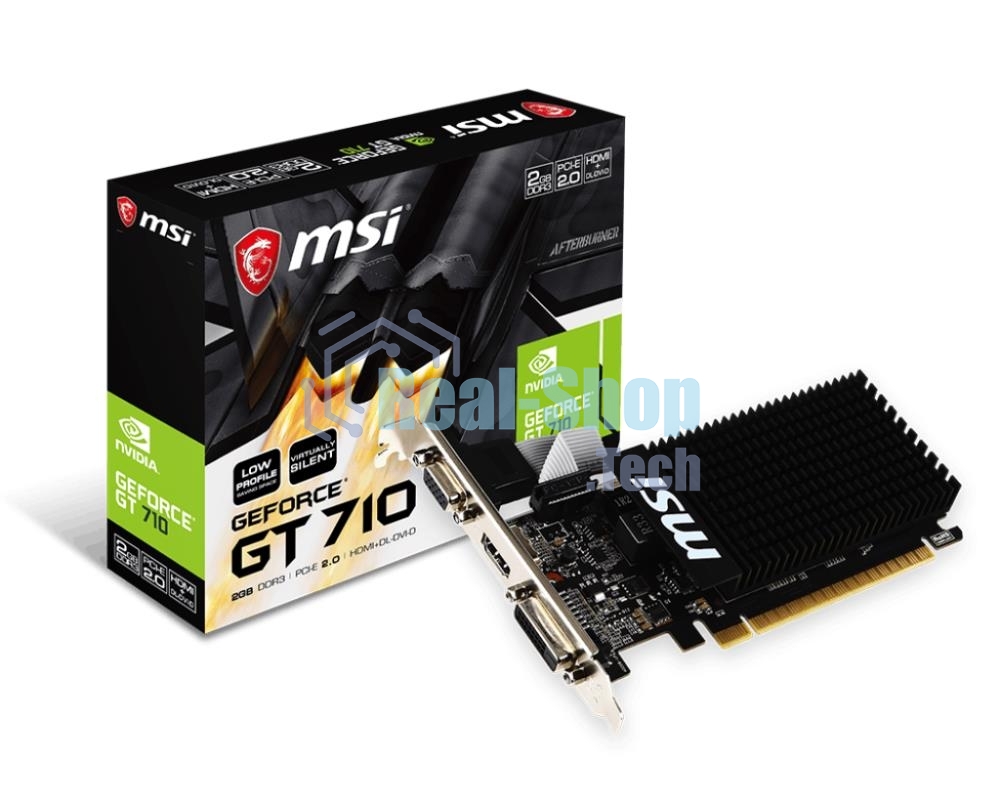 Видеокарта MSI PCI-E GT 710 2GD3H LP nVidia GeForce GT 710 2048Mb 64bit DDR3 954/1600 DVIx1/HDMIx1/CRTx1/HDCP Ret low profile