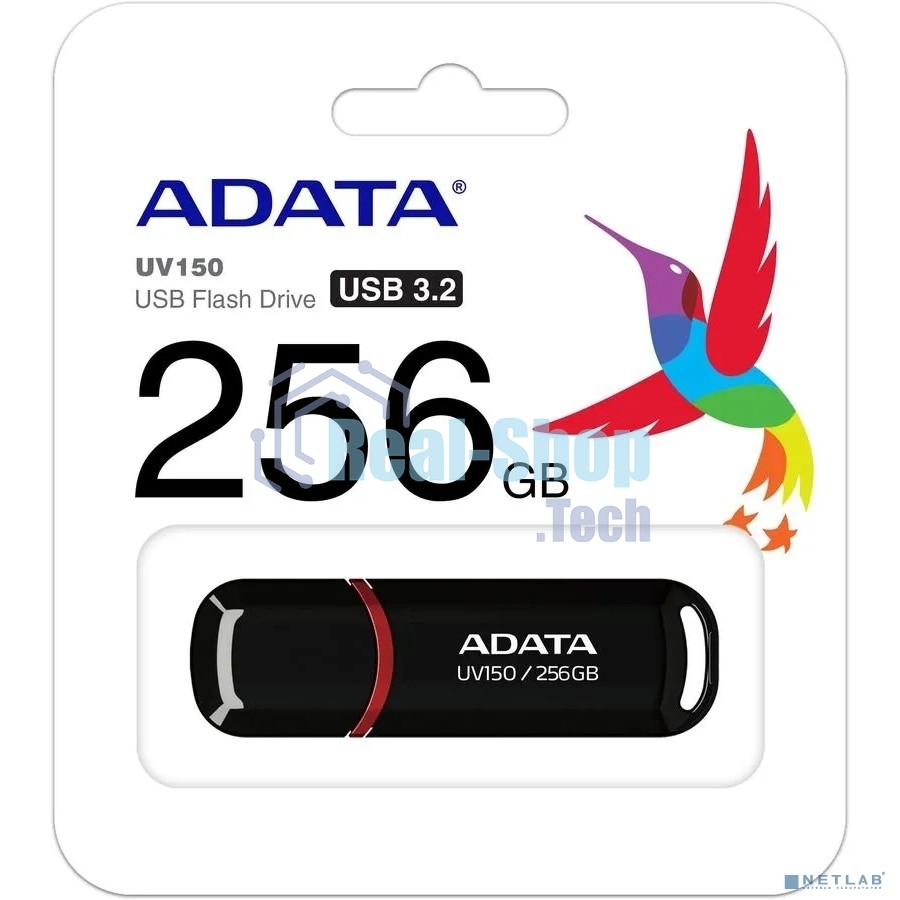 Флешка USB ADATA UV150 (AUV150-256G-RBK), 256Gb, USB 3.0, R/W 100/30, черный