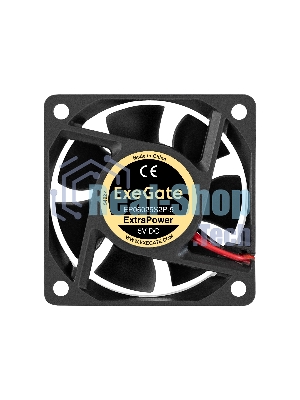 Вентилятор 5В DC ExeGate ExtraPower EP06025S2P-5 (60x60x25 мм, Sleeve bearing (подшипник скольжения), 2pin, 4800RPM, 33dBA)