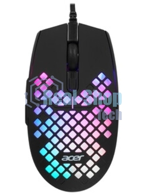Мышь проводная Acer OMW134 черный, 3200 dpi, USB, кнопки - 6