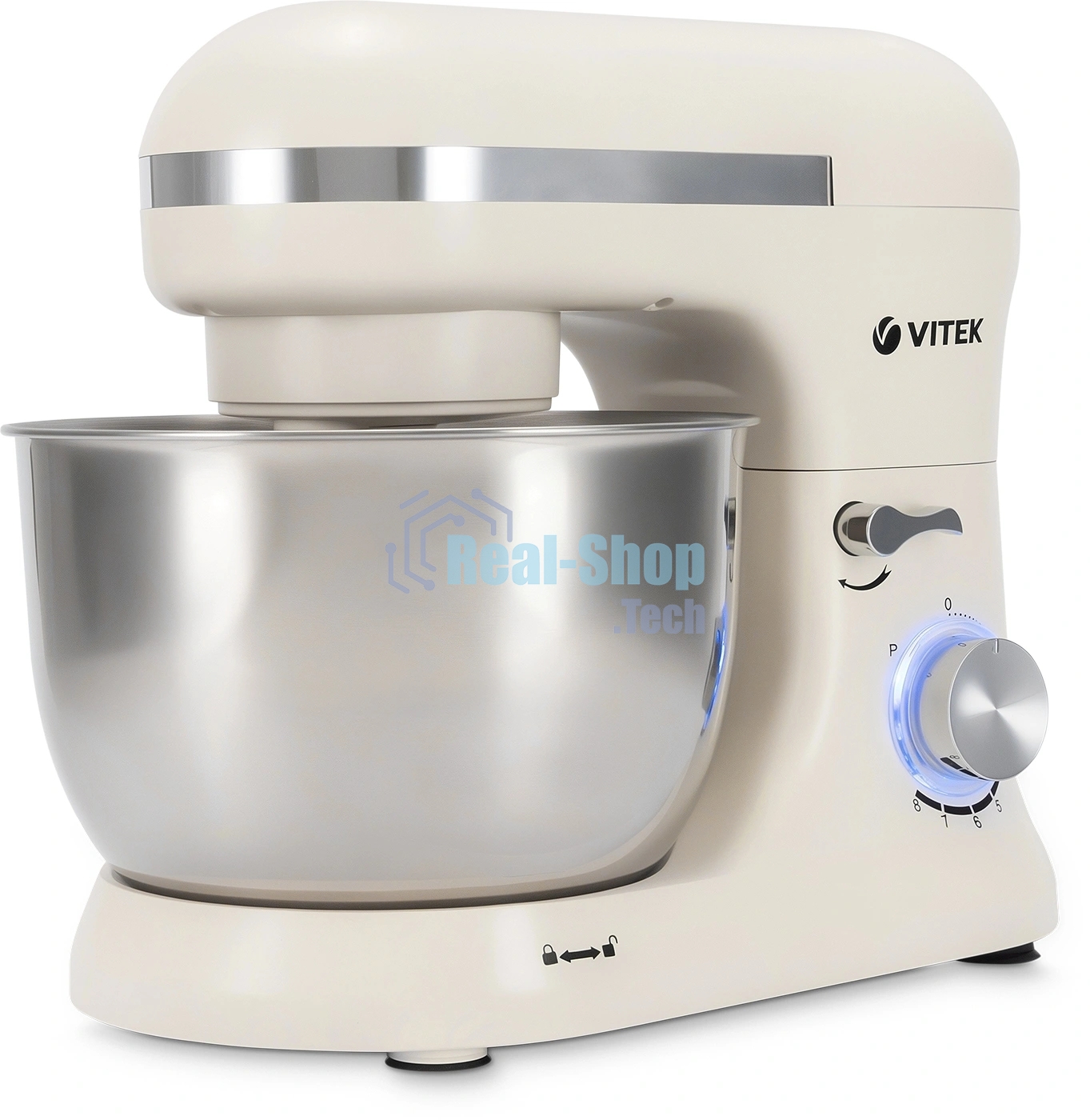 Миксер Vitek VT-PM0110 кремовый, стационарный, 1500 Вт, 4.5 л, 8 скоростей