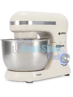 Миксер Vitek VT-PM0110 кремовый, стационарный, 1500 Вт, 4.5 л, 8 скоростей
