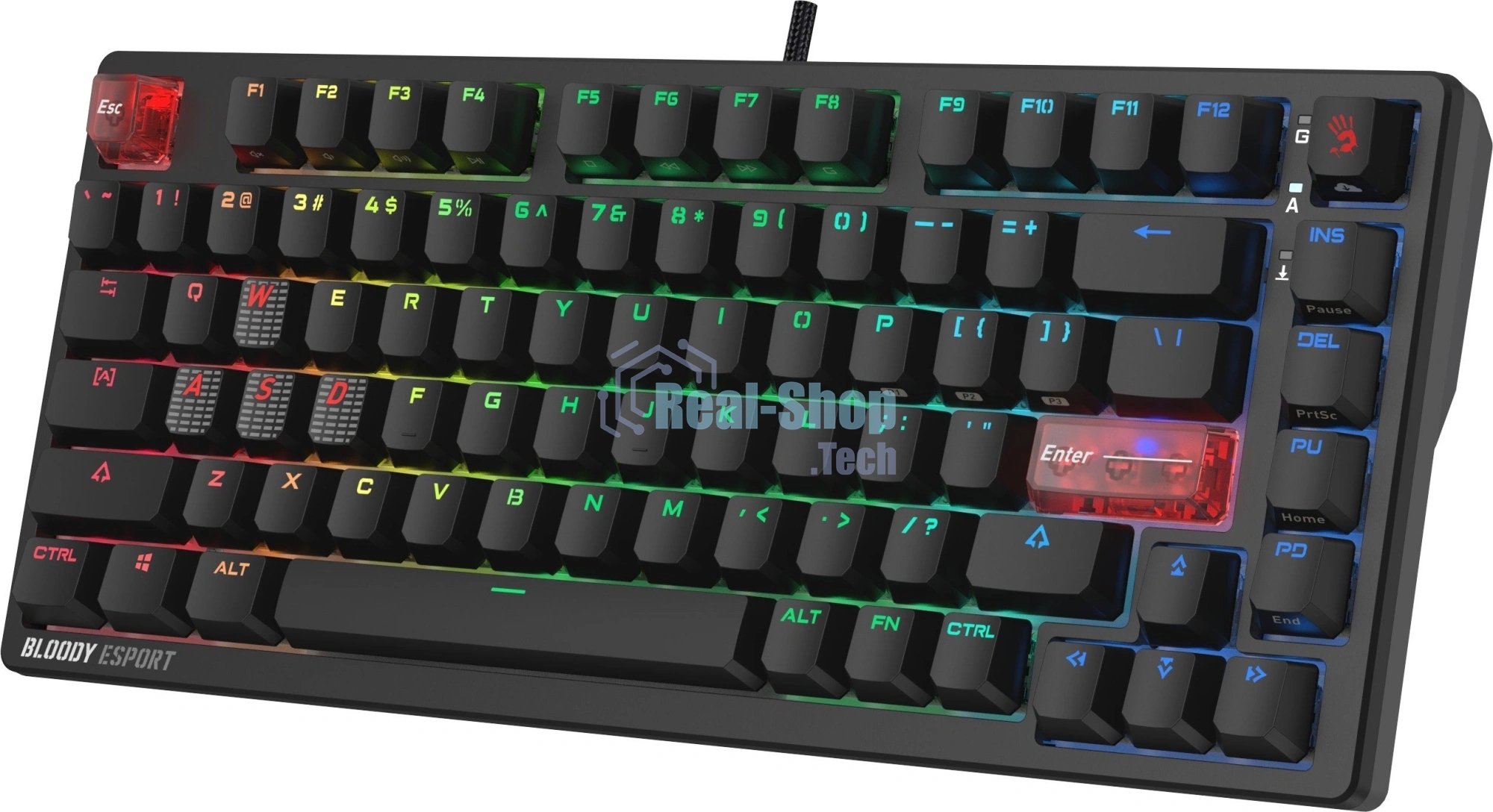 Клавиатура A4Tech Bloody MS76 проводная, USB Type-A, черный