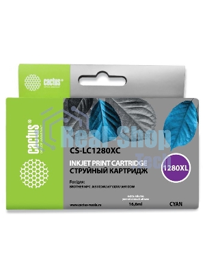 Картридж струйный Cactus CS-LC1280XC голубой (16,6 мл) для Brother MFC-J6510/6910DW