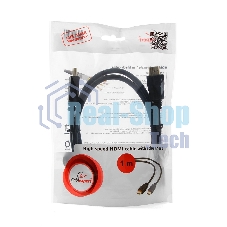 Кабель Cablexpert HDMI CC-HDMI4-1M, 19M/19M, v2.0, медь, позол.разъемы, экран, 1м, черный, пакет