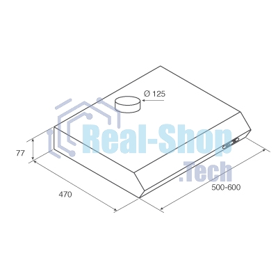 Вытяжка подвесная Jetair Light WH/F/60 белый, 60 см, 350 куб. м/ч, 68 дБ