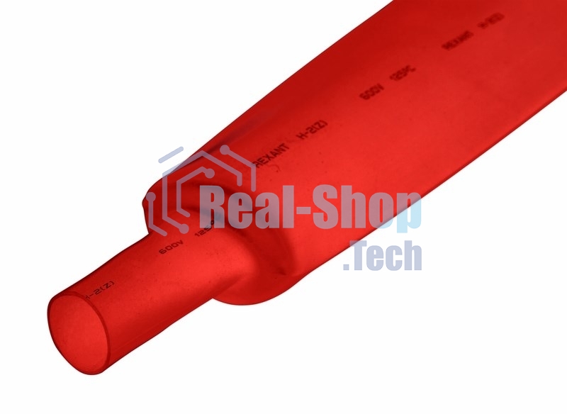 Термоусаживаемая трубка Rexant 50,0/25,0 мм, красная, упаковка 10 шт. по 1 м