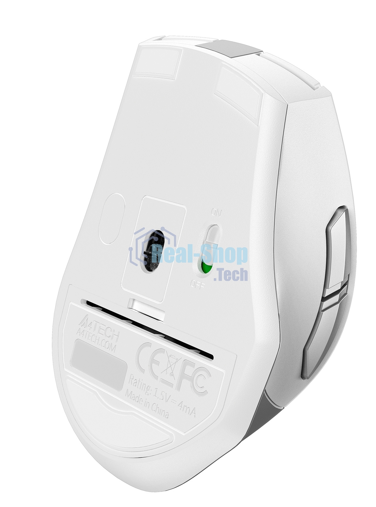 Мышь беспроводная A4Tech Fstyler FG35 серебристый/белый, 2000 dpi, радиоканал, USB, кнопки - 6