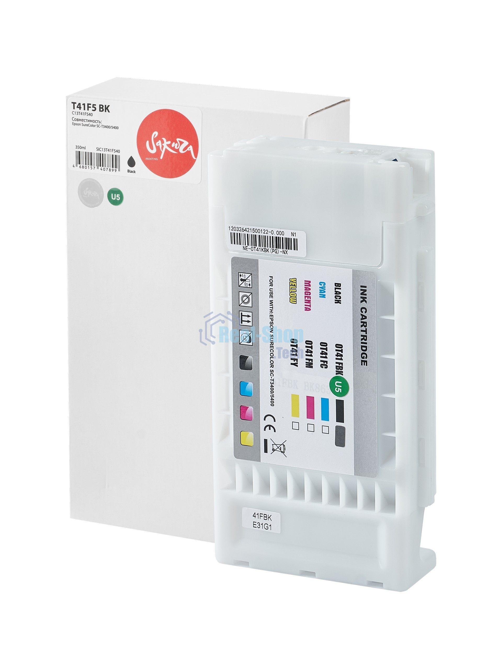 Картридж струйный Sakura C13T41F540 (T41F5 BK) для Epson, черный, 350 мл.