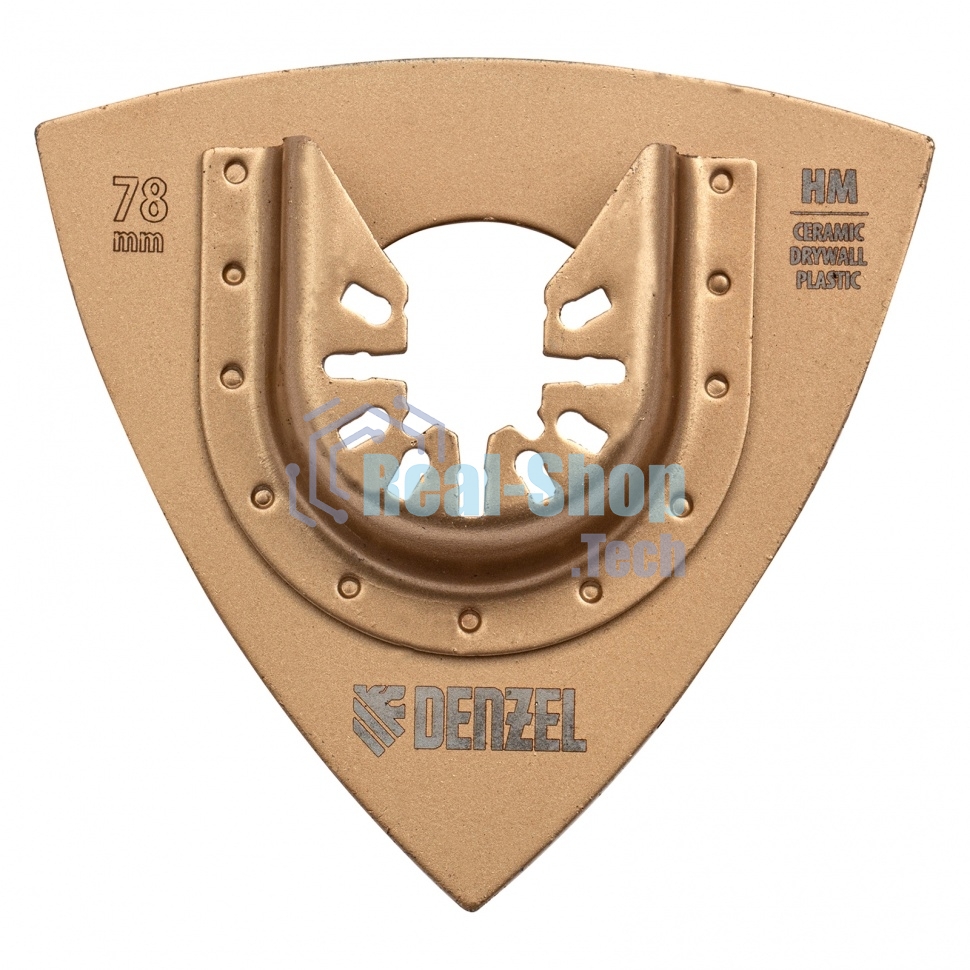 Насадка для МФИ Denzel шлифовальная дельтовидная, HM, по плитке и дереву, 78 мм