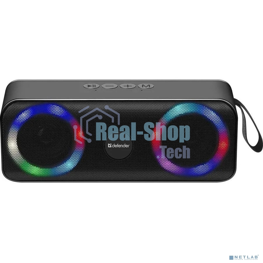 Акустическая система Defender LIGHT/BT/FM/USB/TF/AUX Q1 черный 10 Вт