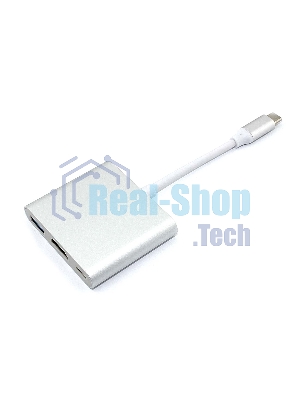 Адаптер Type-C на USB, HDMI 4K Type-С для MacBook, серебро