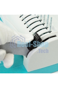 Переплетчик Heleos БП13п бирюзово-белый (БП13ПББ) A4/перф.13л.сшив/макс.450л./пластик.пруж. (6-51мм)