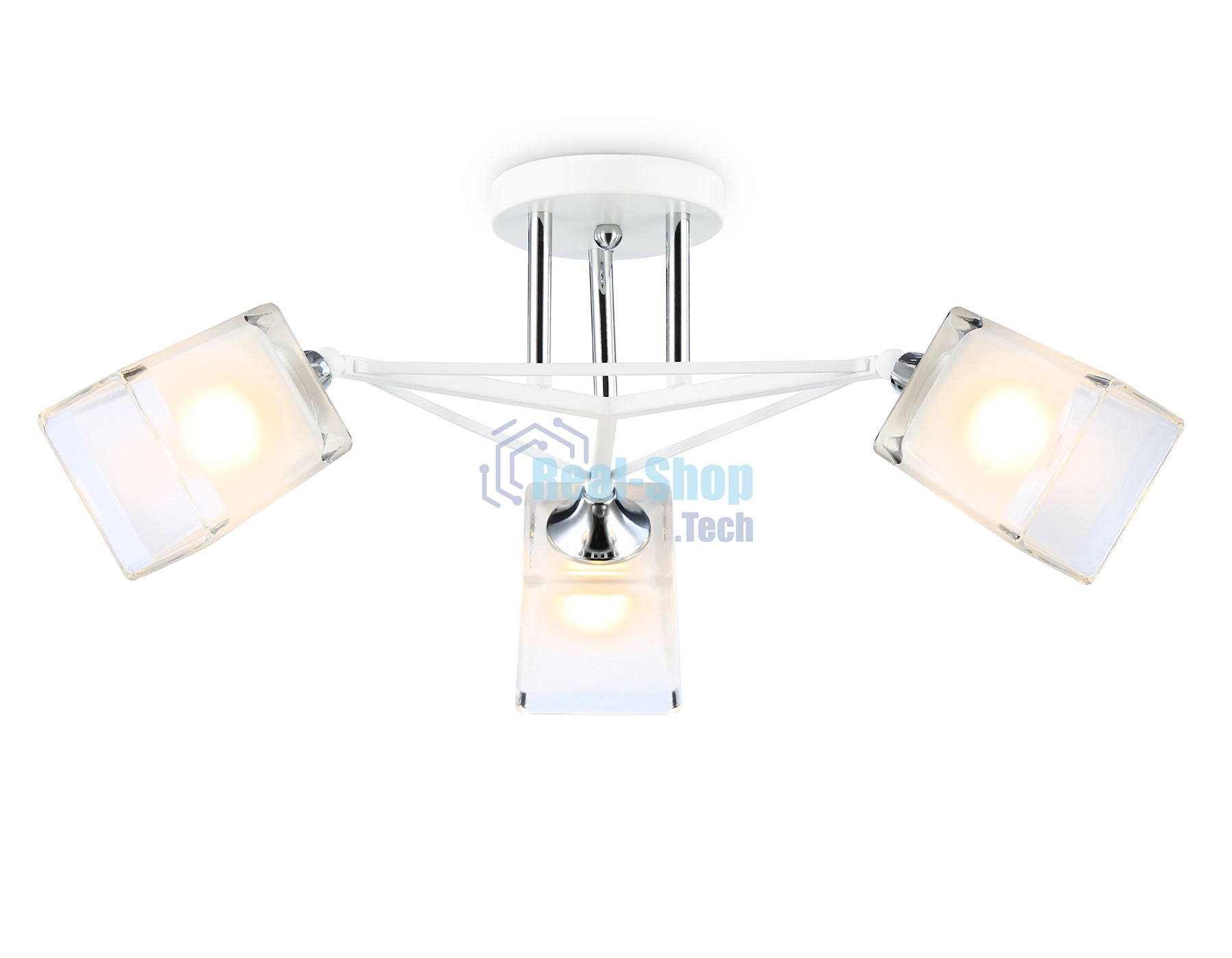 Светильник Ambrella light TR303071/3 WH/CH/FR белый/хром/белый матовый E27/3 max 40W D560*250