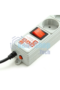 Фильтр-удлинитель Power Cube 1,9 м 6 розеток (серый) 10А/2,2 кВт