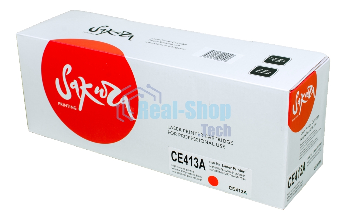Картридж лазерный Sakura CE413A для HP Laserjet Pro 400 Color M451DN/M451DW/451NW/MFP M475DW/M475DN, Laserjet 300 color MFP M375NW, пурпурный, 2600 к.