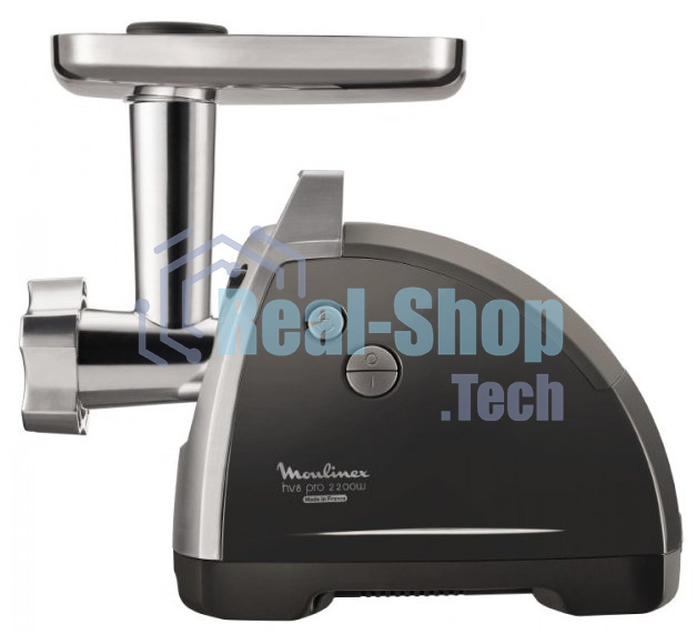 Мясорубка электрическая Moulinex ME688832 черный, 2200 Вт, 4.5 кг/мин, реверс, насадки - 6