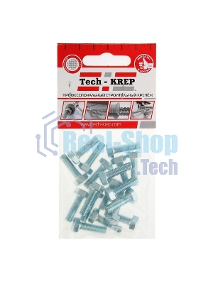 Болт М6х20 с шестигранной головкой цинк. DIN 933 (уп.18шт) класс прочности 8.8. коробка Tech-Krep 102957