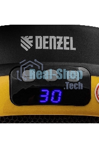 Тепловентилятор керамический Denzel DTFC-700 портативный, черный/желтый, 700 Вт, 10 м2, цифровой термостат