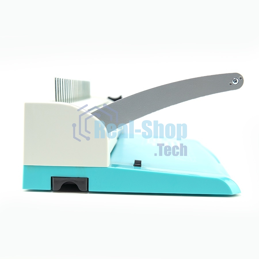 Переплетчик Heleos БП13п бирюзово-белый (БП13ПББ) A4/перф.13л.сшив/макс.450л./пластик.пруж. (6-51мм)