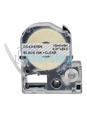 Картридж ленточный Cactus CS-LK4TBN черный, 12 мм, 9 м для Epson LW300/LW400/LW700/LW600P/LW1000P/K400/Z700/Z900