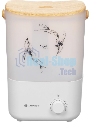 Увлажнитель воздуха LORIOT Light LHS-C300M белый, 25 м², 3 л, ультразвуковой, ароматизация, верхний залив воды, регулировка интенсивности, механическое управление, подсветка