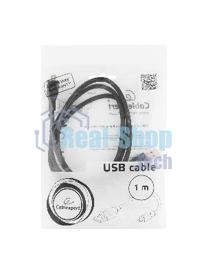 Кабель USB2.0 Pro Cablexpert CCP-mUSB2-AMBM-1M, AM/microBM 5P, 1м, экран, черный, пакет