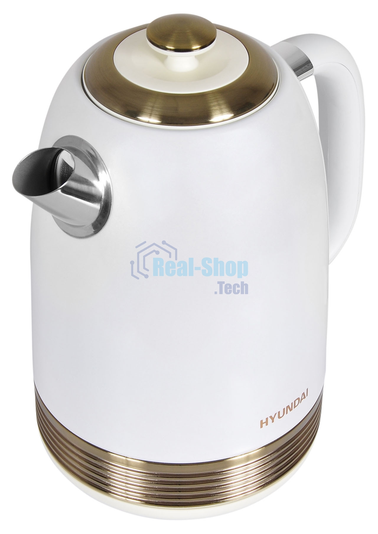 Чайник электрический Hyundai HYK-S4500 1.7л. 2200Вт жемчужный/золотистый (корпус: нержавеющая сталь/пластик)