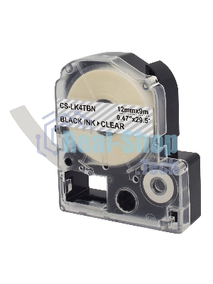 Картридж ленточный Cactus CS-LK4TBN черный, 12 мм, 9 м для Epson LW300/LW400/LW700/LW600P/LW1000P/K400/Z700/Z900