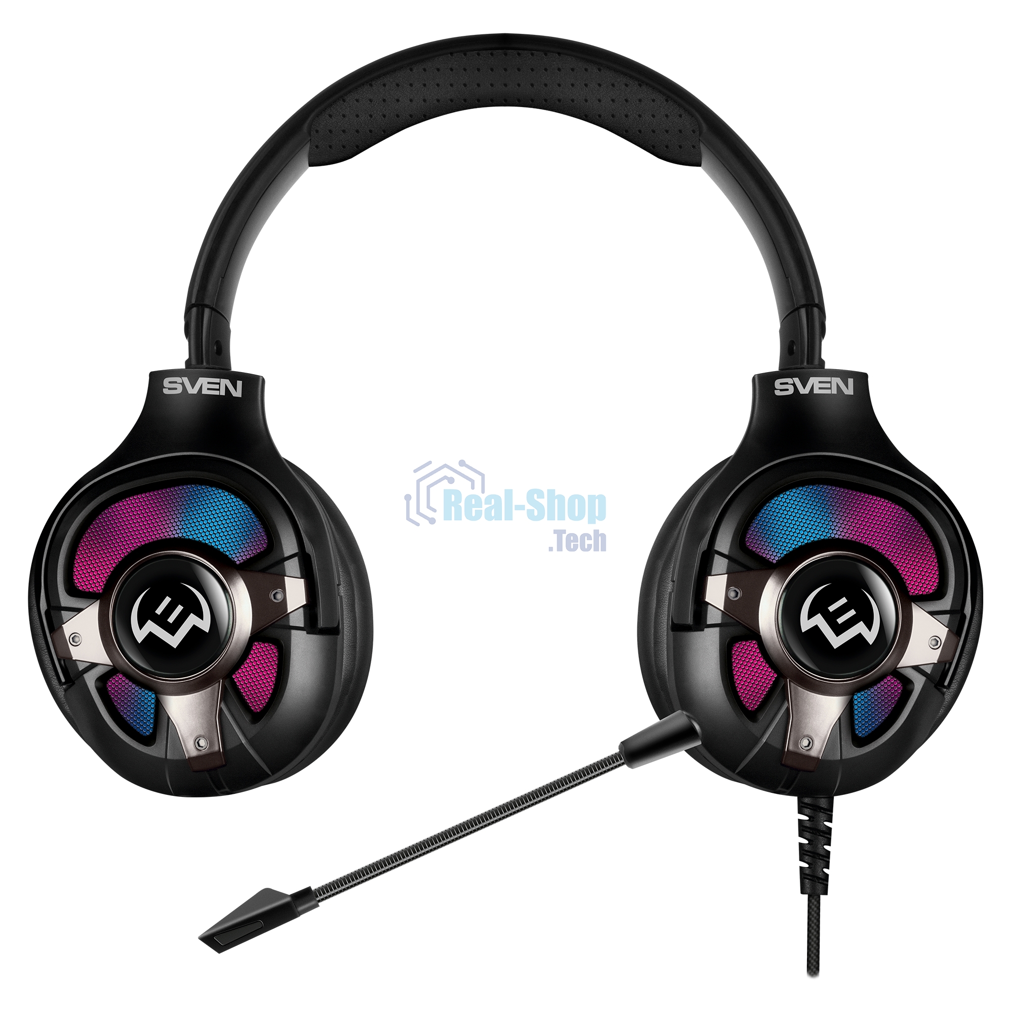 Гарнитура Sven AP-U1100MV чёрный, проводная, USB, подсветка