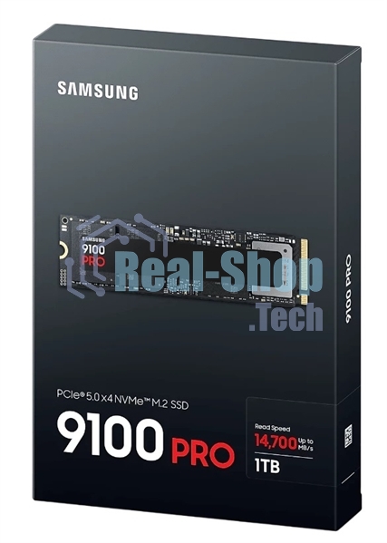 Накопитель SSD 1Tb Samsung 9100 PRO, M.2, PCI-E 5.0 x4, TLC 3D NAND [R/W - 14800/13400 Mb/s]