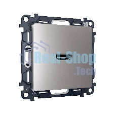 Комплект механизма розетки HDMI 2.0 ALFA Сталь матовый 40V/500mA 2.0GHz 5-18Gbit/s QUANT (AP5140, VM222) MA514010