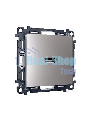 Комплект механизма розетки HDMI 2.0 ALFA Сталь матовый 40V/500mA 2.0GHz 5-18Gbit/s QUANT (AP5140, VM222) MA514010