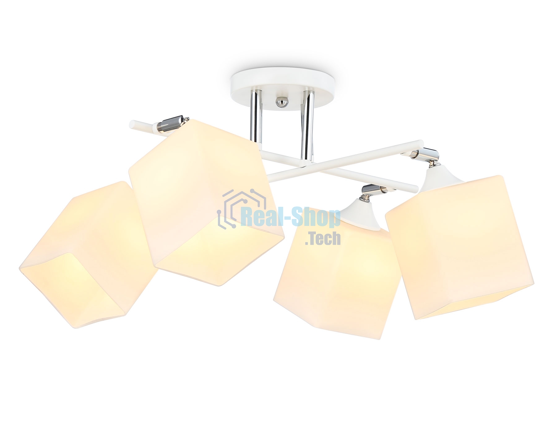 Светильник Ambrella light TR303083/4 WH/CH/FR белый/хром/белый матовый E27/4 max 40W 620*620*260