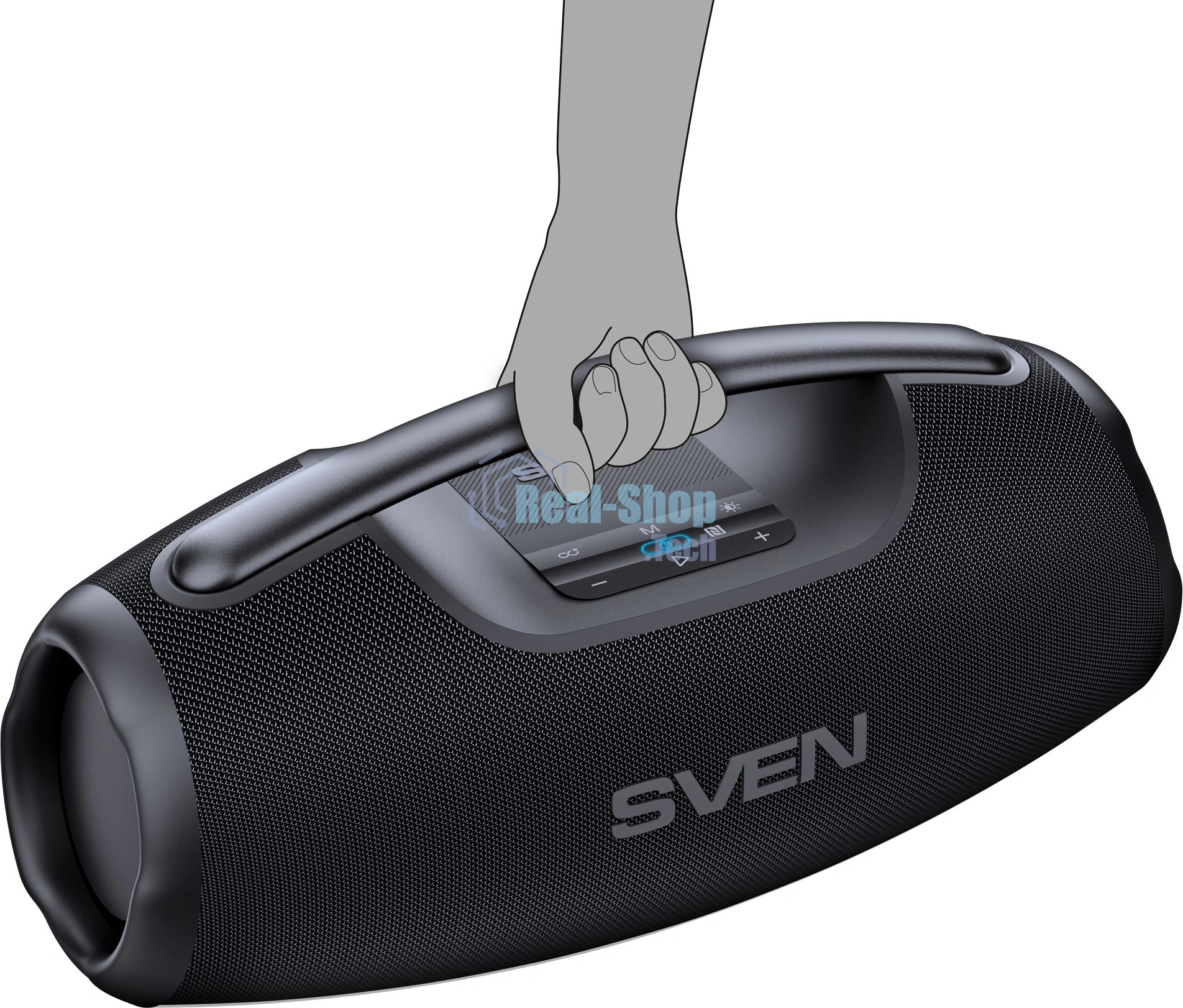 Портативная акустическая система SVEN PS-990, черный, 2.0, 2x90 Вт (RMS), IPx7, TWS, Bluetooth, USB, аккумулятор