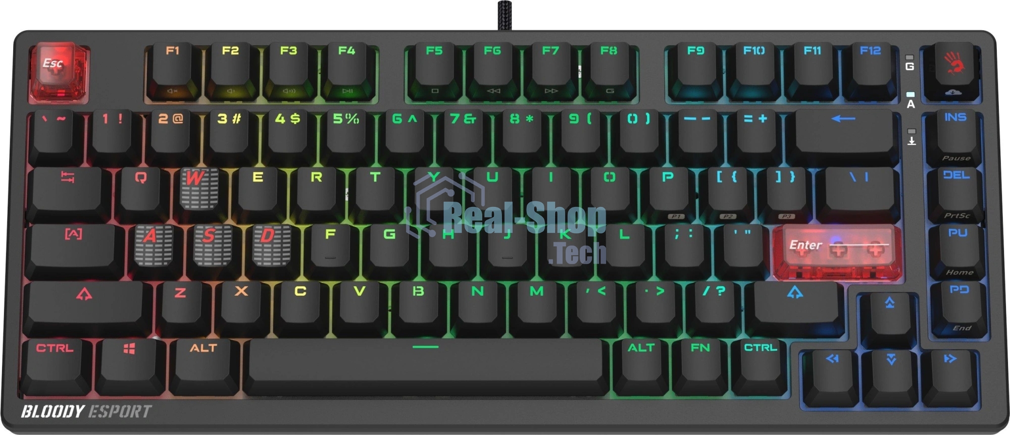 Клавиатура A4Tech Bloody MS76 проводная, USB Type-A, черный
