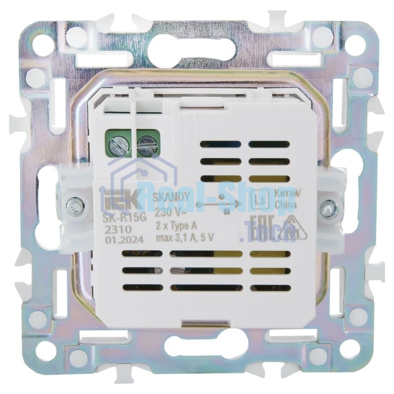SKANDY Розетка USB A+A 3,1А SK-R15G графит | SK-U21-D31-K53 | IEK
