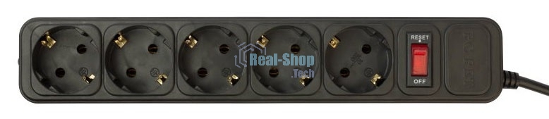 Сетевой фильтр PC Pet AP01006-5-BK 5 м (5 розеток) черный