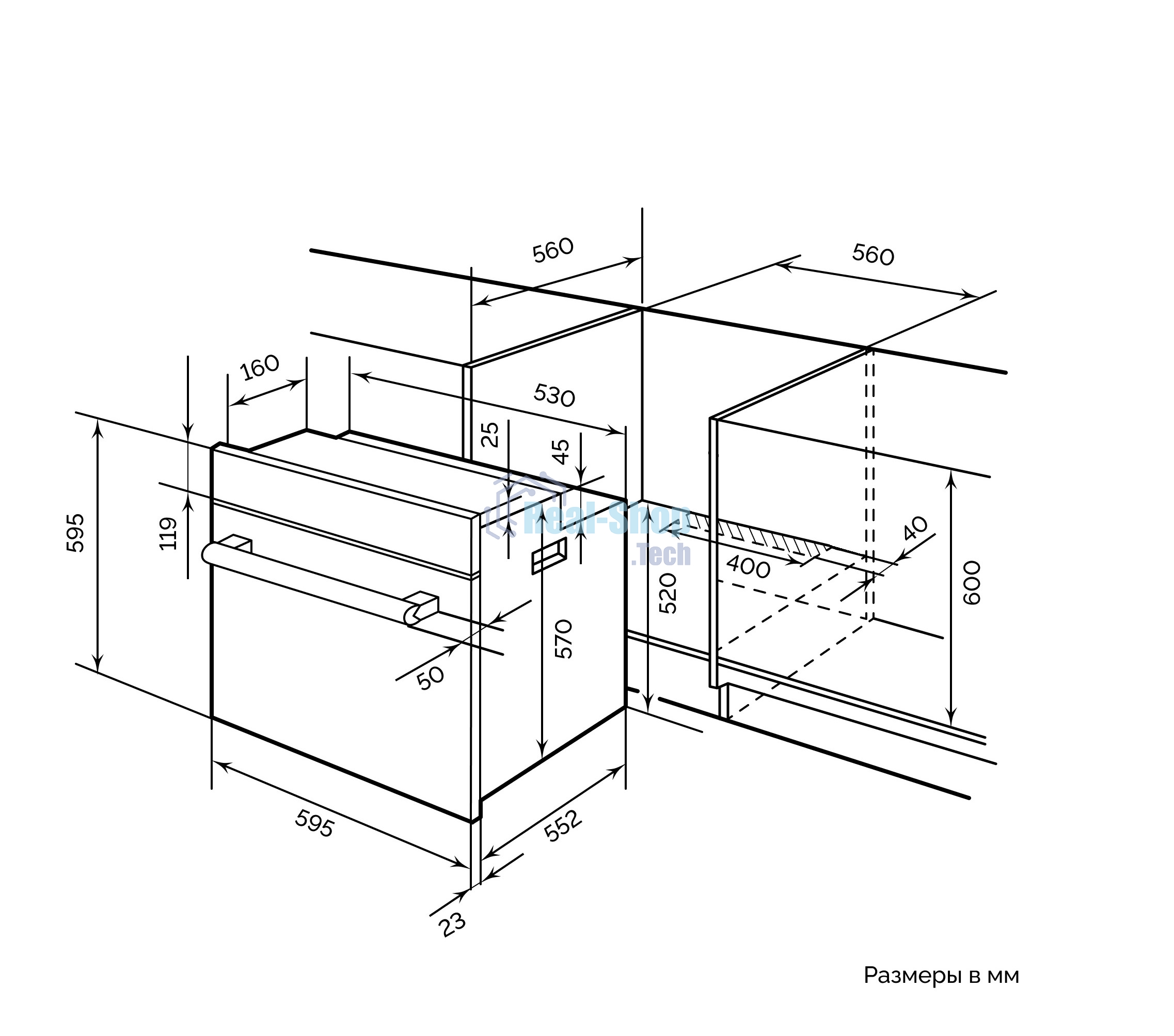 Духовой шкаф Электрический LEX EDM 6070С BL черный, встраиваемый