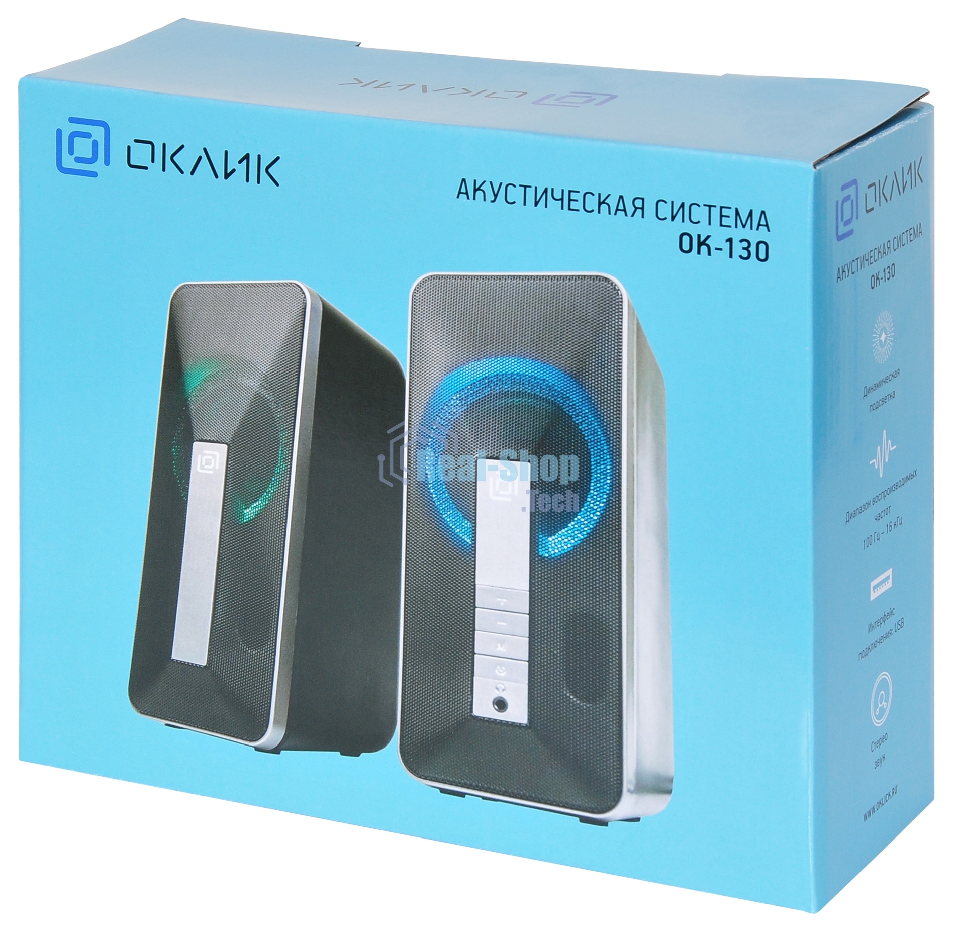 Портативная колонка Oklick OK-130 2.0 черный BT