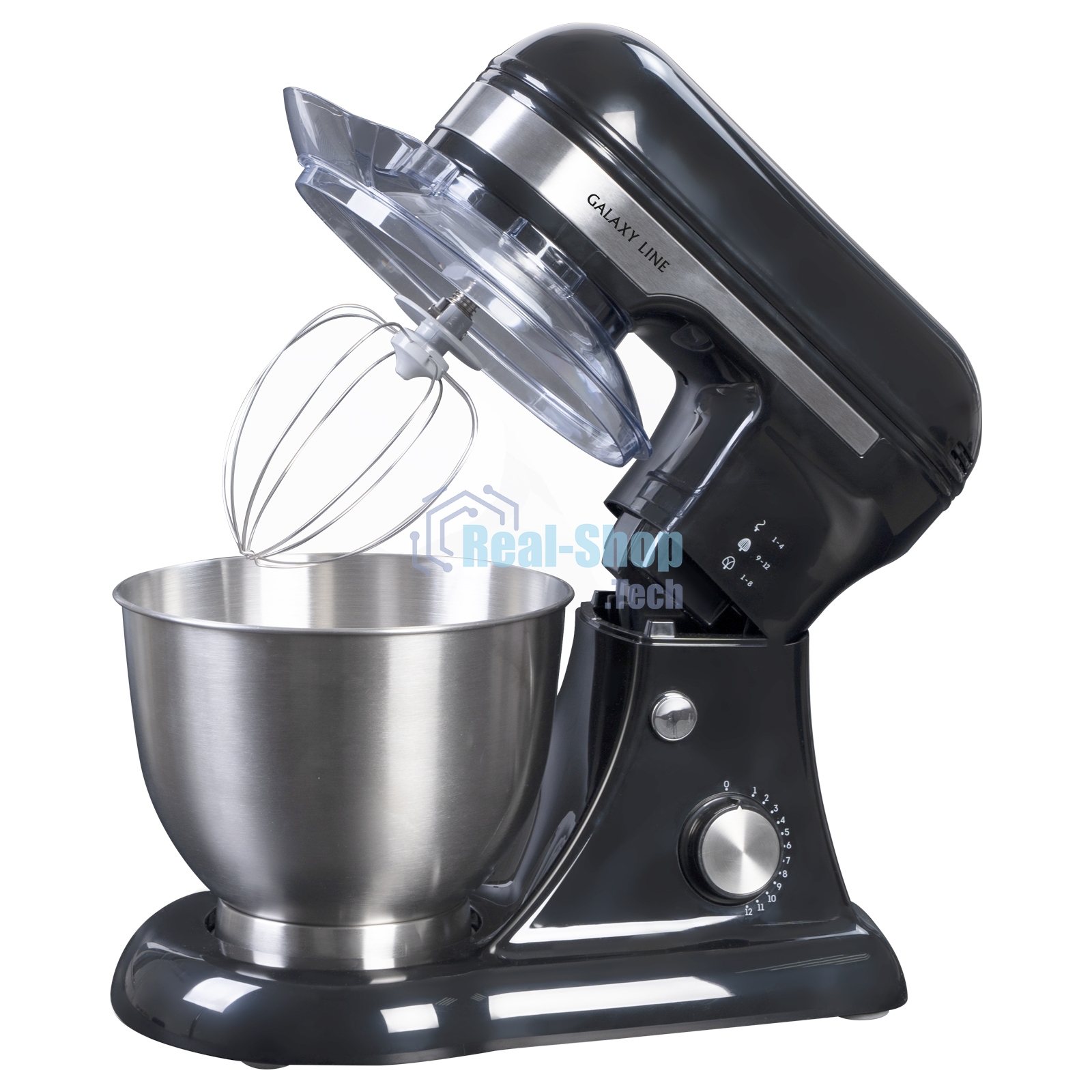 Миксер Galaxy Line GL 2230, черный, планетарный, 700 Вт, 12 скоростей