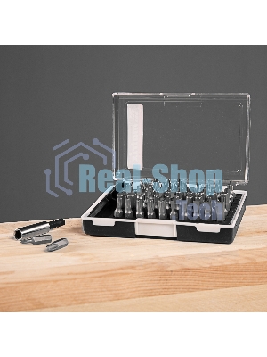 Набор бит Matrix с магнитным держателем, CrV, 61шт