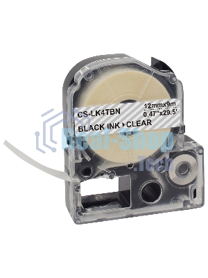 Картридж ленточный Cactus CS-LK4TBN черный, 12 мм, 9 м для Epson LW300/LW400/LW700/LW600P/LW1000P/K400/Z700/Z900