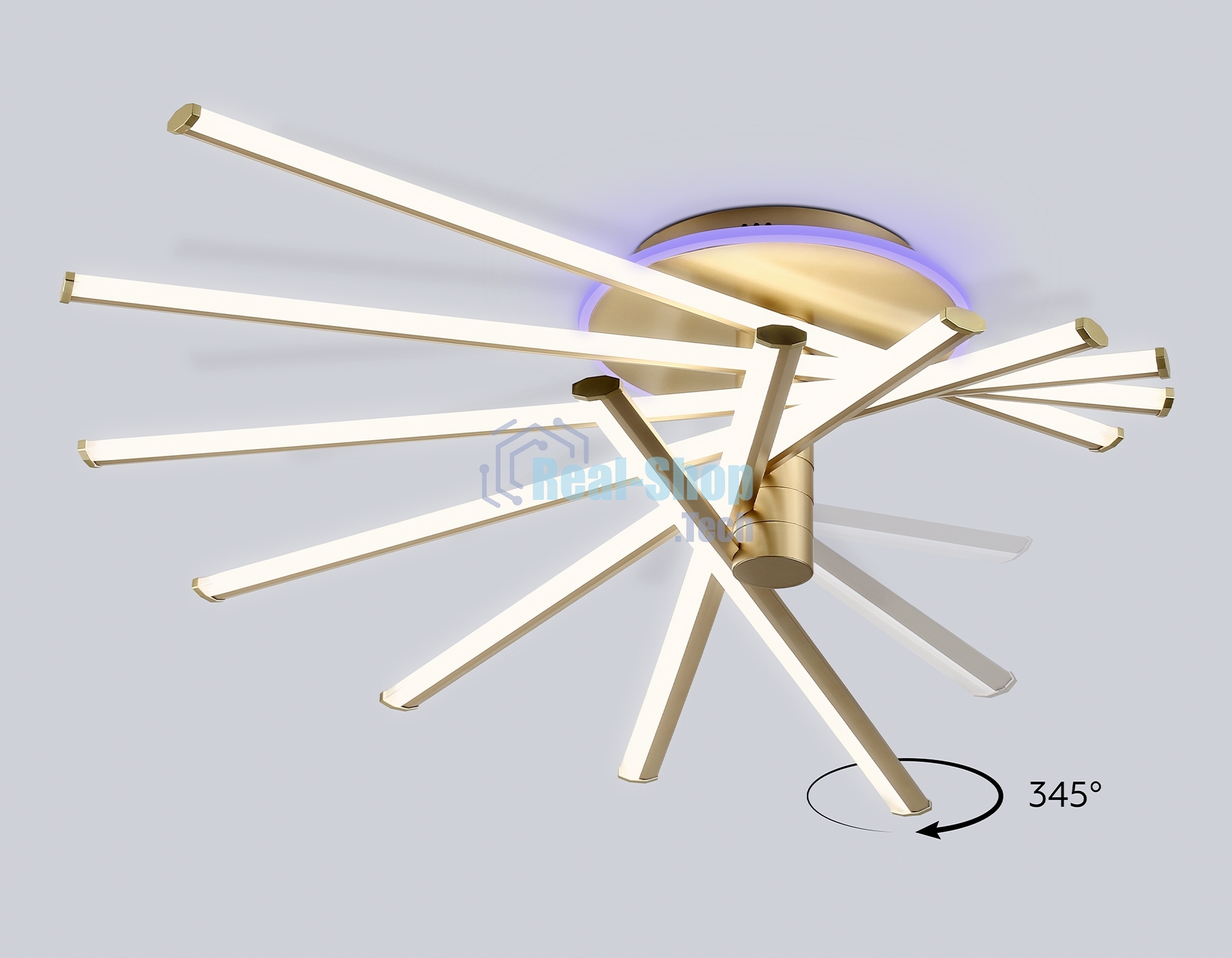 Потолочный светодиодный светильник Ambrella light FL6244 GD золото 125W 3000K-6400K+RGB 900*750*230 (ПДУ ИК)