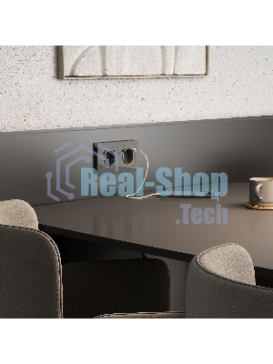 Розетка с заземлением, шторками и USB тип A+C (графит акрил)