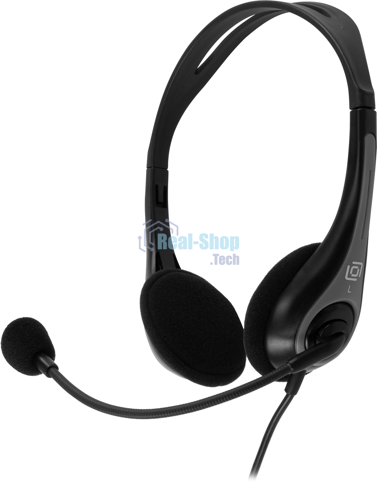 Гарнитура Oklick HS-M300 чёрный/серый, проводная, USB