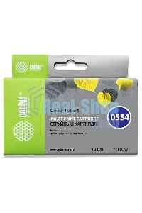 Картридж струйный Cactus CS-EPT0554 желтый (10 мл) для Epson Stylus RX520/Stylus Photo R240
